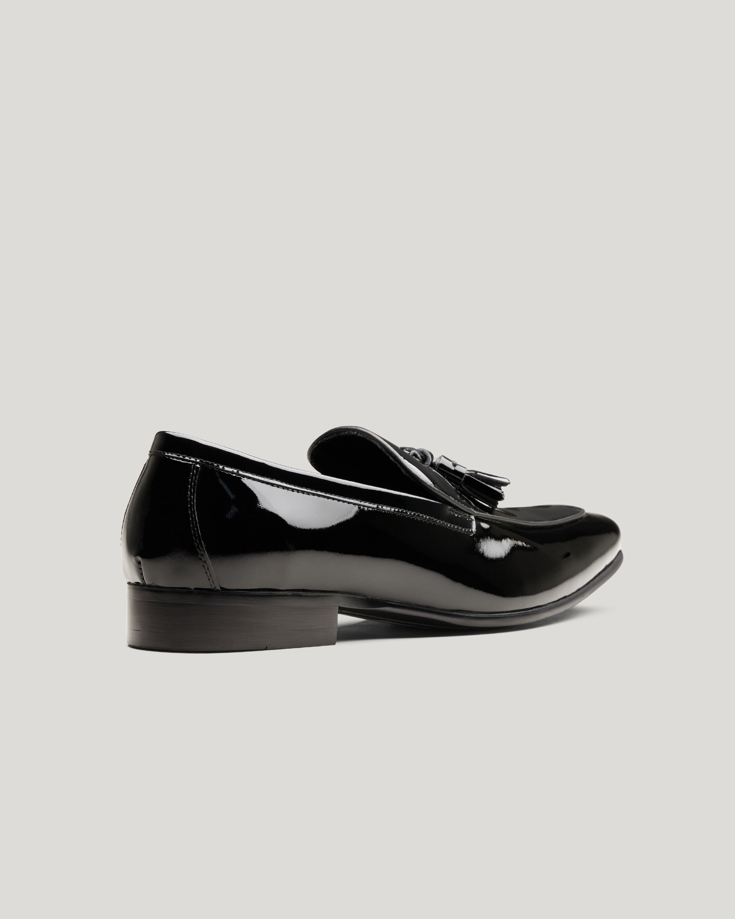 Men's black 2025 leather tassel loafer